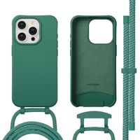 imoshion Coque arrière Color avec cordon amovible et MagSafe Apple iPhone 15 Pro - Vert foncé
