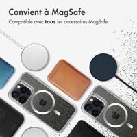 imoshion Coque arrière transparente Pailletée avec MagSafe Apple iPhone 15 Pro - Argent