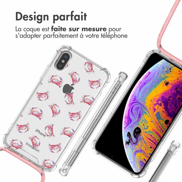 imoshion Coque Design avec cordon iPhone Xs / X - Crab Watercolor