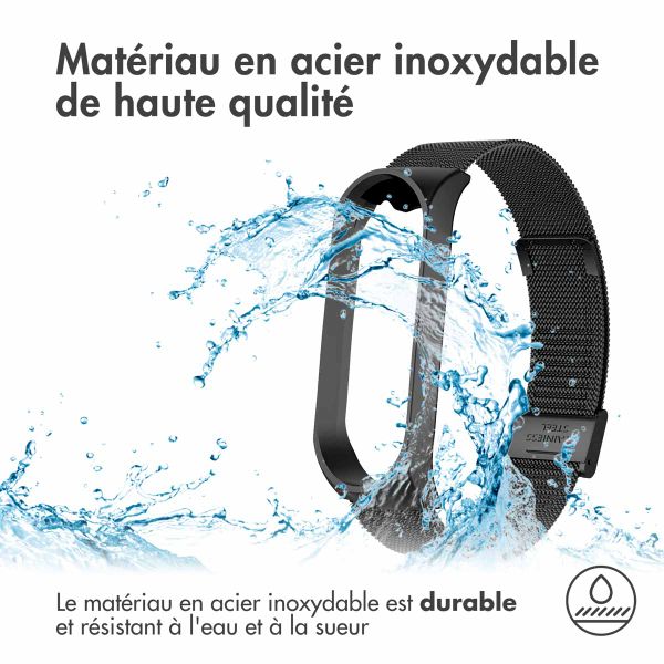 imoshion Bracelet pliant Milanese Xiaomi Mi Band 7 - Noir