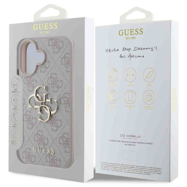 Guess Coque 4G Metal Logo iPhone 16 - Rose