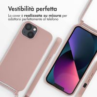 imoshion Coque en silicone avec cordon Apple iPhone 13 - Sand Pink