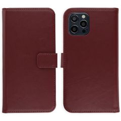 Selencia Étui portefeuille en cuir véritable Apple iPhone 12 (Pro) - Burgundy