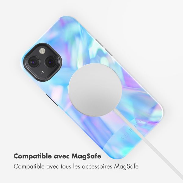 Selencia Coque arrière Vivid Tough avec MagSafe iPhone 13 - Holographic Blue Dream