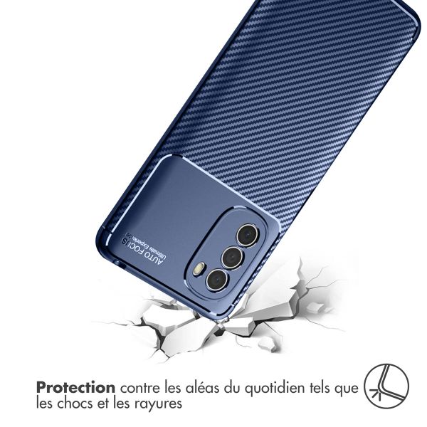 imoshion Coque silicone Carbon Motorola Moto G41 - Bleu