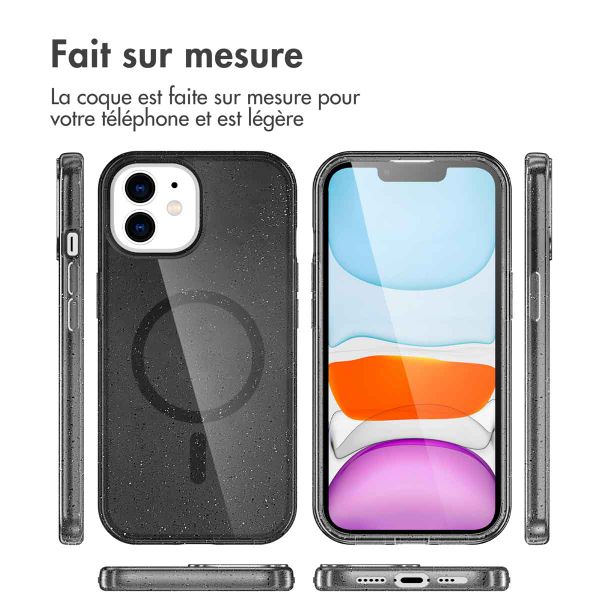 imoshion Coque Pailletée avec MagSafe Apple iPhone 12 (Pro) - Glitter Noir