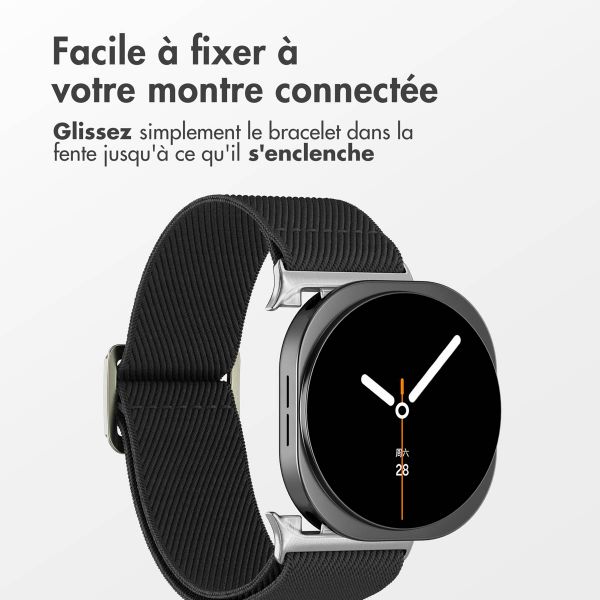 imoshion Bracelet en nylon élastique Samsung Galaxy Watch 8 (Classic) - 40 / 44 / 46mm - Noir
