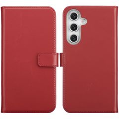Selencia Étui portefeuille en cuir véritable Samsung Galaxy S25 FE - Rouge
