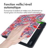 imoshion Design Slim Hard Sleepcover avec support Kobo Sage / Tolino Epos 3 - Flower Watercolor