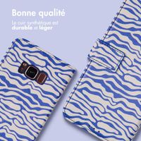 imoshion Étui de télephone portefeuille Design Samsung Galaxy S8 - White Blue Stripes