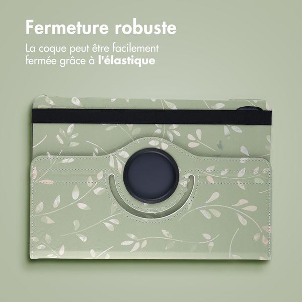 imoshion Coque tablette Design rotatif à 360° Samsung Galaxy Tab S11 - Green Flowers