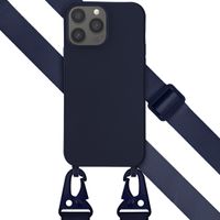 Selencia Coque silicone avec cordon amovible Apple iPhone 13 Pro Max - Bleu foncé