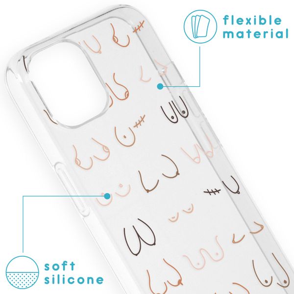 imoshion Coque Design iPhone 13 - Boobs all over - Transparent