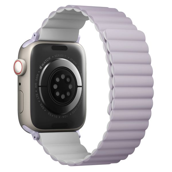 Uniq Bracelet Revix réversible Apple Watch Series 1 t/m 9 / SE (38/40/41 mm) | Series 10 / 11 (42 mm) - Lilac / White