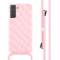 imoshion Coque design en silicone avec cordon Samsung Galaxy S21 Plus - Retro Pink