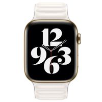 Apple Leather Link Apple Watch Series 1 á 10 / SE / Ultra (2) (44/45/46/49 mm) - Taille L - Chalk