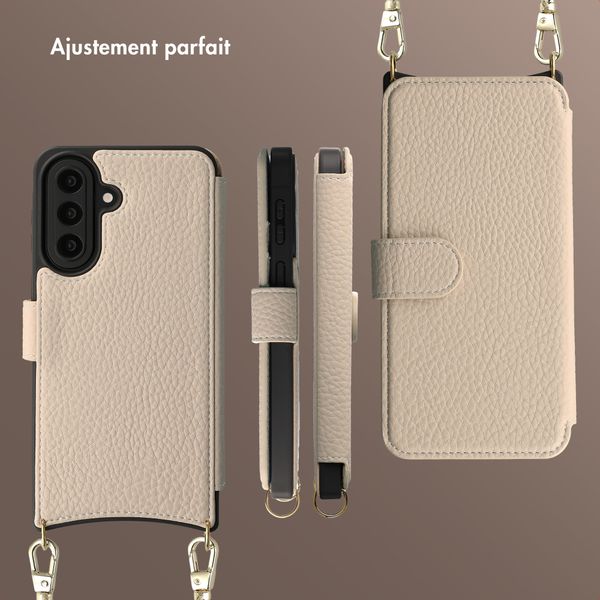 Selencia Étui Riva avec MagSafe et cordon de téléphone Samsung Galaxy A57 (5G) - Beige