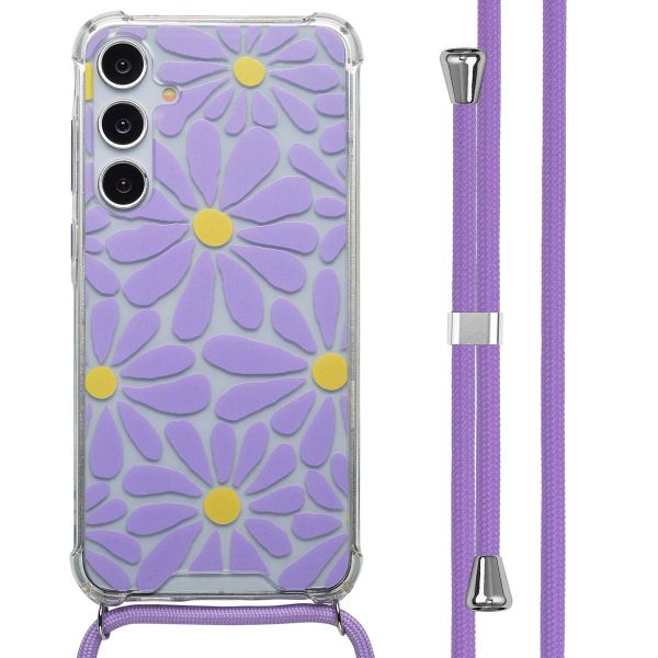imoshion Coque Design avec cordon Samsung Galaxy A55 - Tropical Violet Flowers Connect