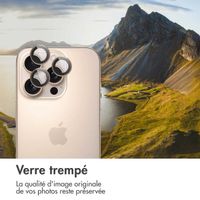 imoshion Lot de 2 protections d'objectif de caméra Apple iPhone 16 Pro / 16 Pro Max - Desert / Titanium