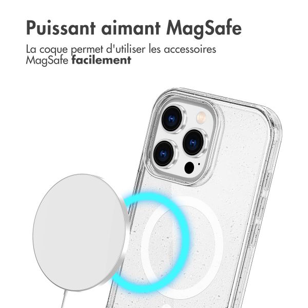imoshion Coque Pailletée avec MagSafe Apple iPhone 16 Pro - Paillettes Transparent