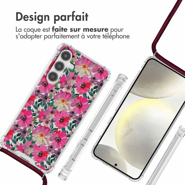 imoshion Coque Design avec cordon Samsung Galaxy S24 - Flower Water