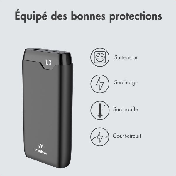 imoshion Batterie externe - 27.000 mAh - Quick Charge et Power Delivery - 30W - Noir