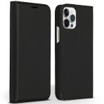 Accezz Étui de téléphone Slim Folio en cuir de qualité supérieure iPhone 12 (Pro) - Noir