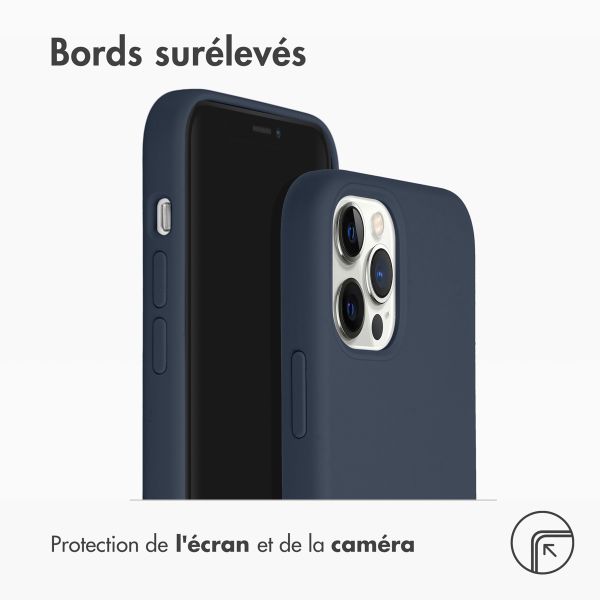 Accezz Coque Liquid Silicone iPhone 12 (Pro) - Bleu foncé