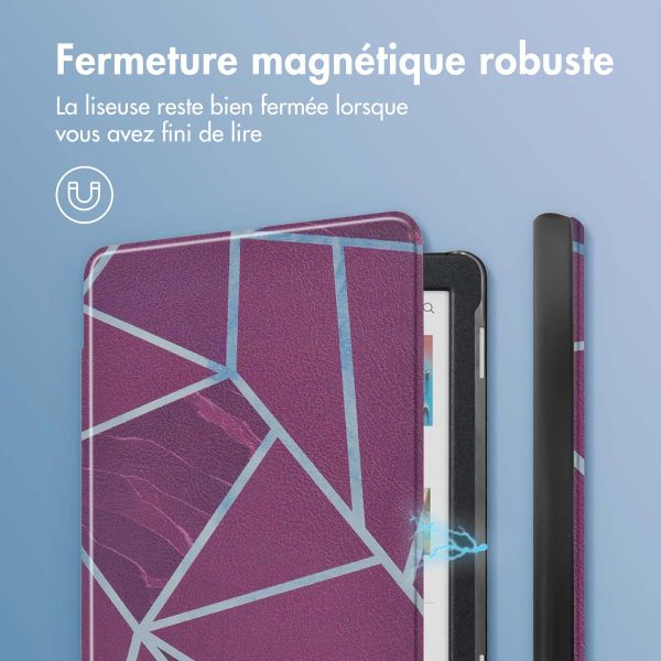 imoshion Design Slim Hard Case Sleepcover Kobo Clara Colour / BW - Bordeaux Graphic