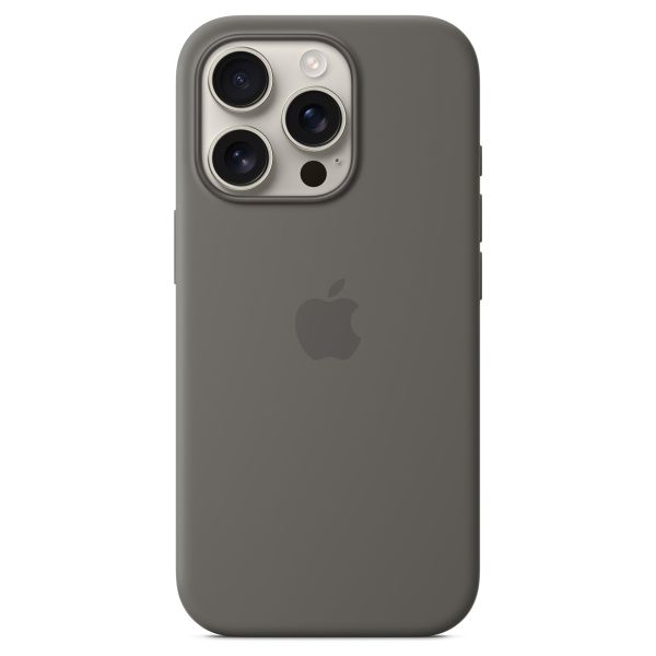 Apple Coque en silicone MagSafe Apple iPhone 16 Pro - Stone Gray
