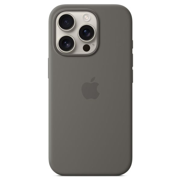 Apple Coque en silicone MagSafe iPhone 16 Pro - Stone Gray