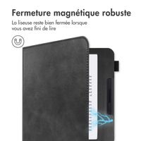 imoshion Étui de liseuse portefeuille avec strap et support Kobo Libra 2 / Tolino Vision 6 - Noir