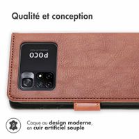 imoshion Étui de téléphone portefeuille Luxe Xiaomi Poco M4 Pro 5G - Brun