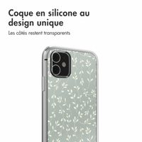 imoshion Coque design pour iPhone 11 - Smoke Green Flowers