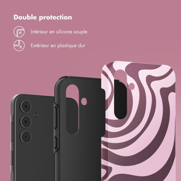 Selencia Coque arrière Vivid Tough Samsung Galaxy A55 - Wavy Swirl Pink Plum