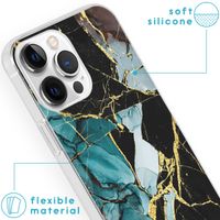 imoshion Coque Design iPhone 13 Pro Max - Marble - Bleu