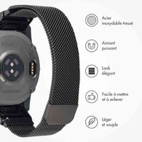 imoshion Bracelet QuickFit® Milanais  - Connexion Garmin 20 mm - Taille L/XL - Noir
