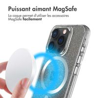 imoshion Coque arrière transparente Pailletée avec MagSafe Apple iPhone 15 Pro Max - Argent