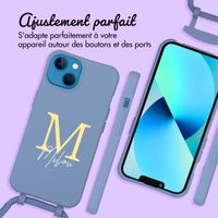 Coque de couleur personnalisée MagSafe avec cordon amovible  et lettre iPhone 13 - Ash Blue