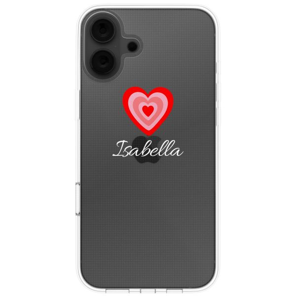 Coque personnalisée avec un cœur iPhone 16 - Transparent