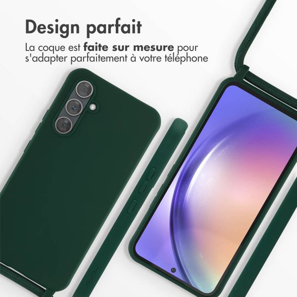 imoshion Coque en silicone avec cordon Samsung Galaxy A54 (5G) - Vert foncé