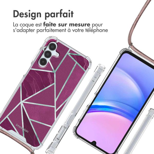 imoshion Coque Design avec cordon Samsung Galaxy A15 (5G/4G) - Bordeaux Graphic