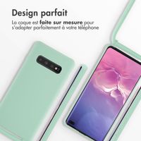 imoshion ﻿Coque en silicone avec cordon Samsung Galaxy S10 Plus - Menthe verte