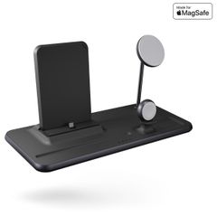 Zens Station de charge sans fil 4-en-1 - Serie Aluminium - MagSafe + Apple Watch + USB-C - Noir