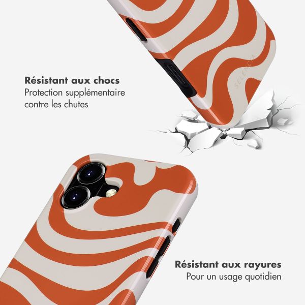 Selencia Coque arrière Vivid Tough avec MagSafe iPhone 16 - Dream Swirl Orange