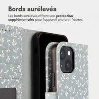 imoshion Étui de télephone portefeuille Design Apple iPhone 13 - Smoke Green Flowers
