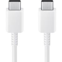 Samsung Original câble USB-C vers USB-C - 1.8 meter - 25 Watt - Blanc + Original l'Adapteur de charge radpide USB-C emballage d'usine - 25 Watt - Blanc