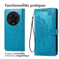 imoshion Etui de téléphone portefeuille Mandala Xiaomi 13 Ultra - Turquoise