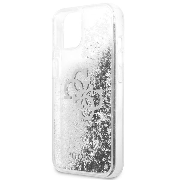 Guess Coque 4G Logo Liquid Glitter iPhone 13 Mini - Silver