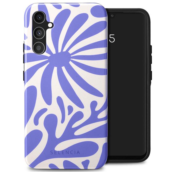 Selencia Coque arrière Vivid Tough Samsung Galaxy A34 (5G) - Modern Bloom Sapphire Blue